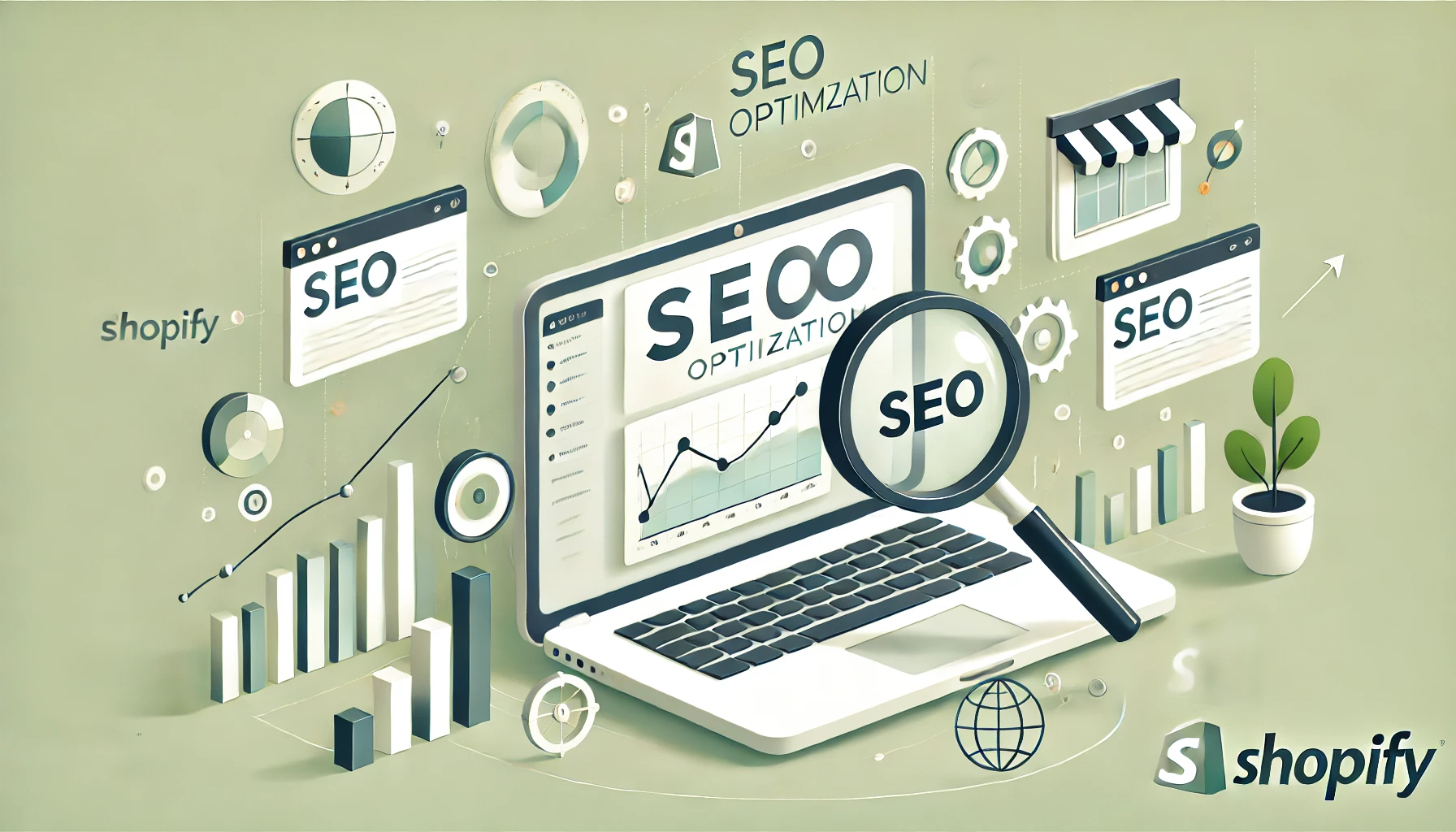 featured image illustrating SEO optimization for Shopify